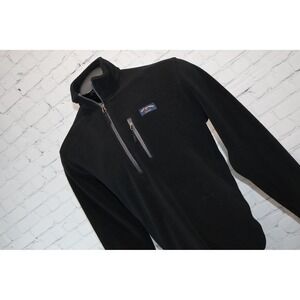 Bills Khakis Fleece Pullover Mens Large Black 1/4 Zip Sweater Golf Polyester **